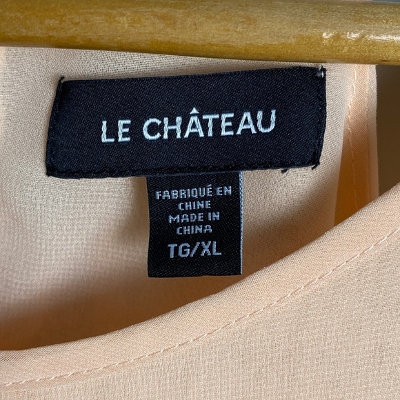 Le Chateau Women's‎ Peach Satin Spaghetti Strap Layered Front Lightweight Top XL - Picture 2 of 11